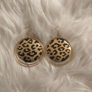 New leopard print bangle earrings